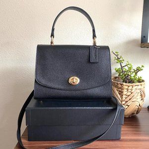 Black Coach Tilly Top Handle Satchel Medium